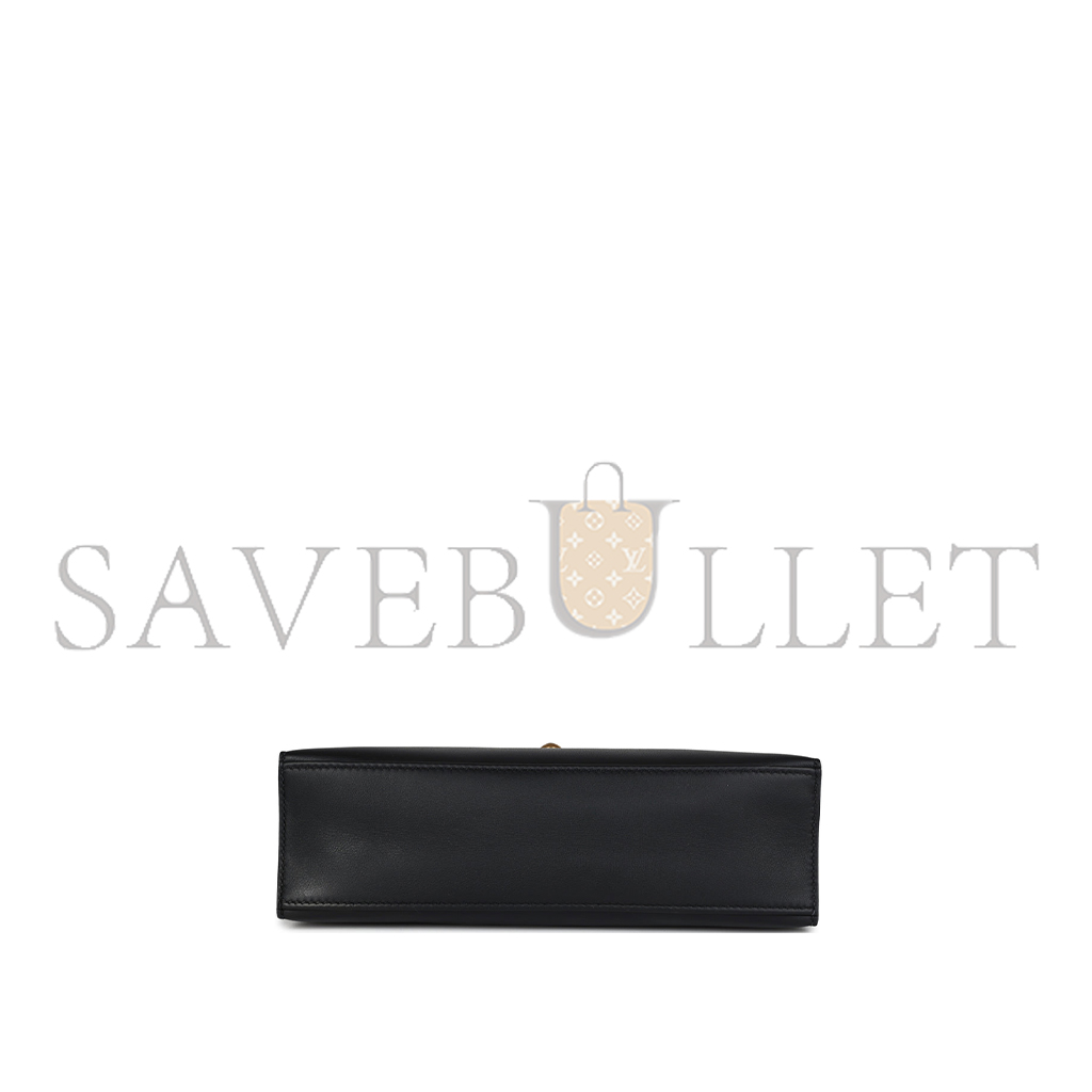 H**mes kelly pochette black swift gold hardware (22*14*7cm)
